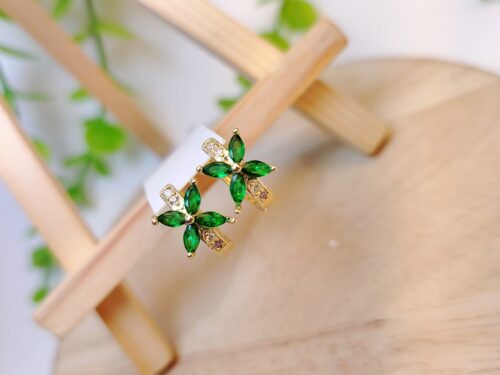 Aros Oro Chino Flor