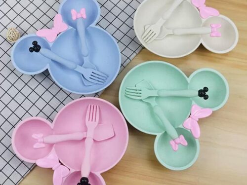 Taza De Mickey Con Cubiertos