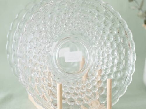 PLATO DE CRISTAL CON DISEÑO DE BURBUJAS