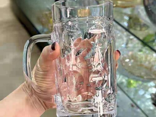 JARRA DE CERVEZA DE CRISTAL