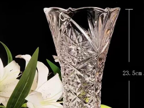 FLORERO DE CRISTAL TRANSPARENTE RED CHERRY